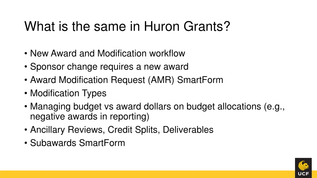what is the same in huron grants