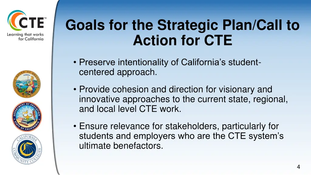goals for the strategic plan call to action
