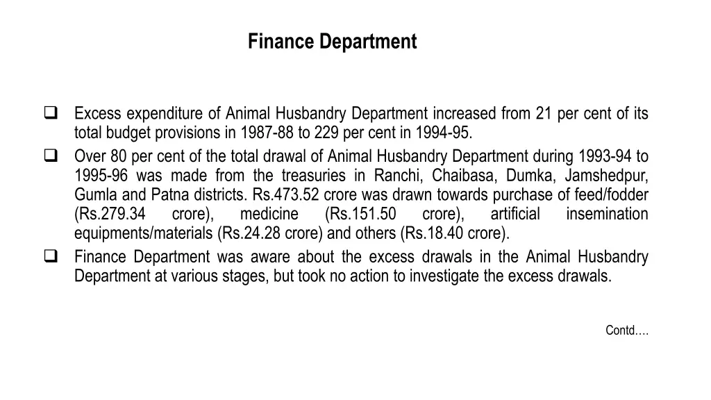 finance department