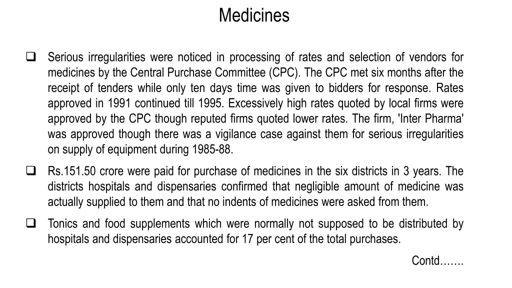 medicines