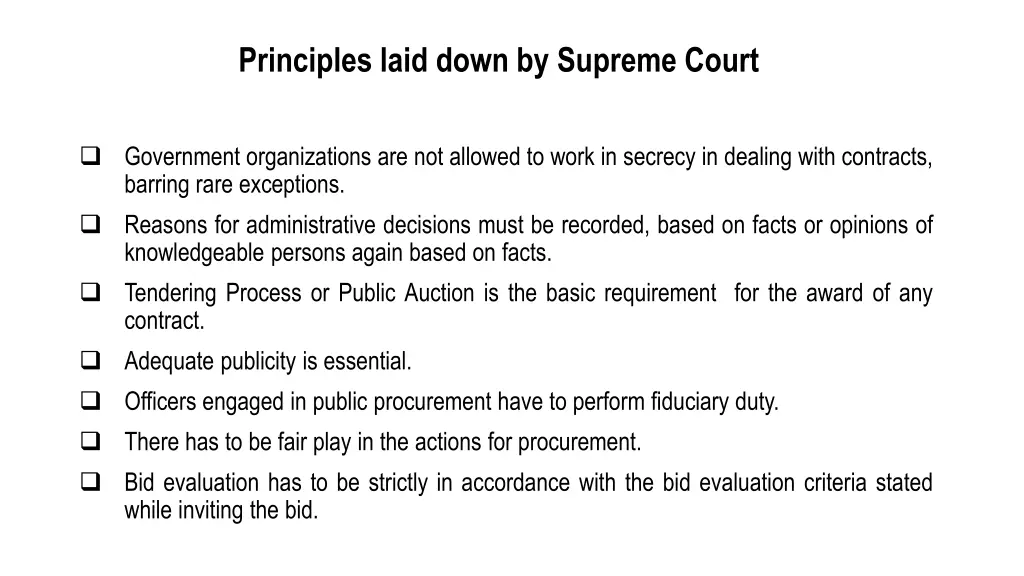 principles laid down by supreme court