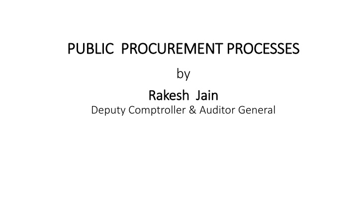 public procurement processes public procurement