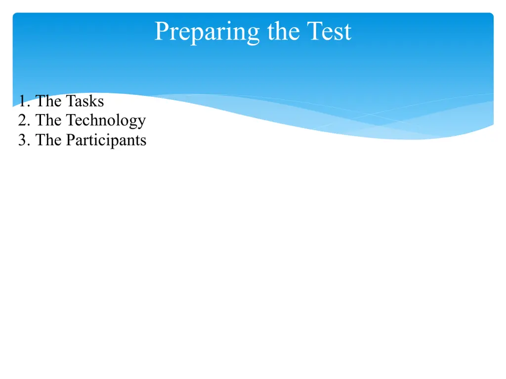 preparing the test