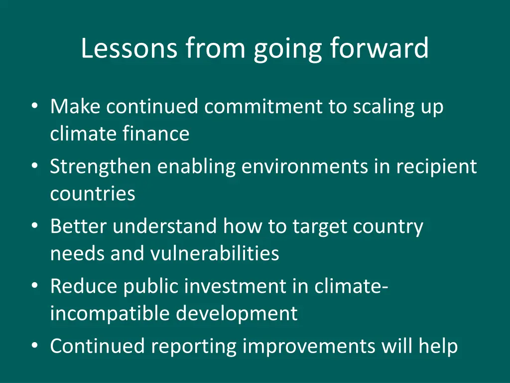 lessons from going forward