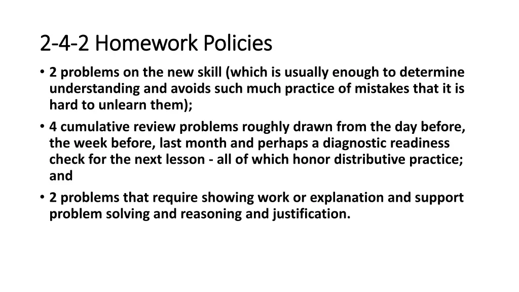 2 2 4 4 2 homework policies 2 homework policies