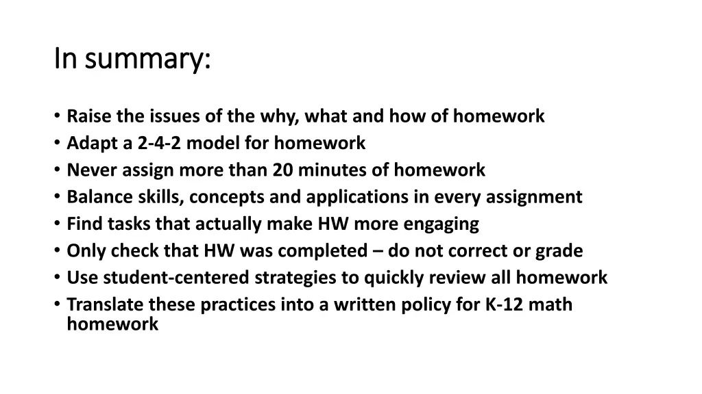 in summary in summary 1