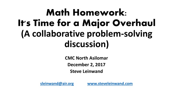 math homework it s time for a major overhaul