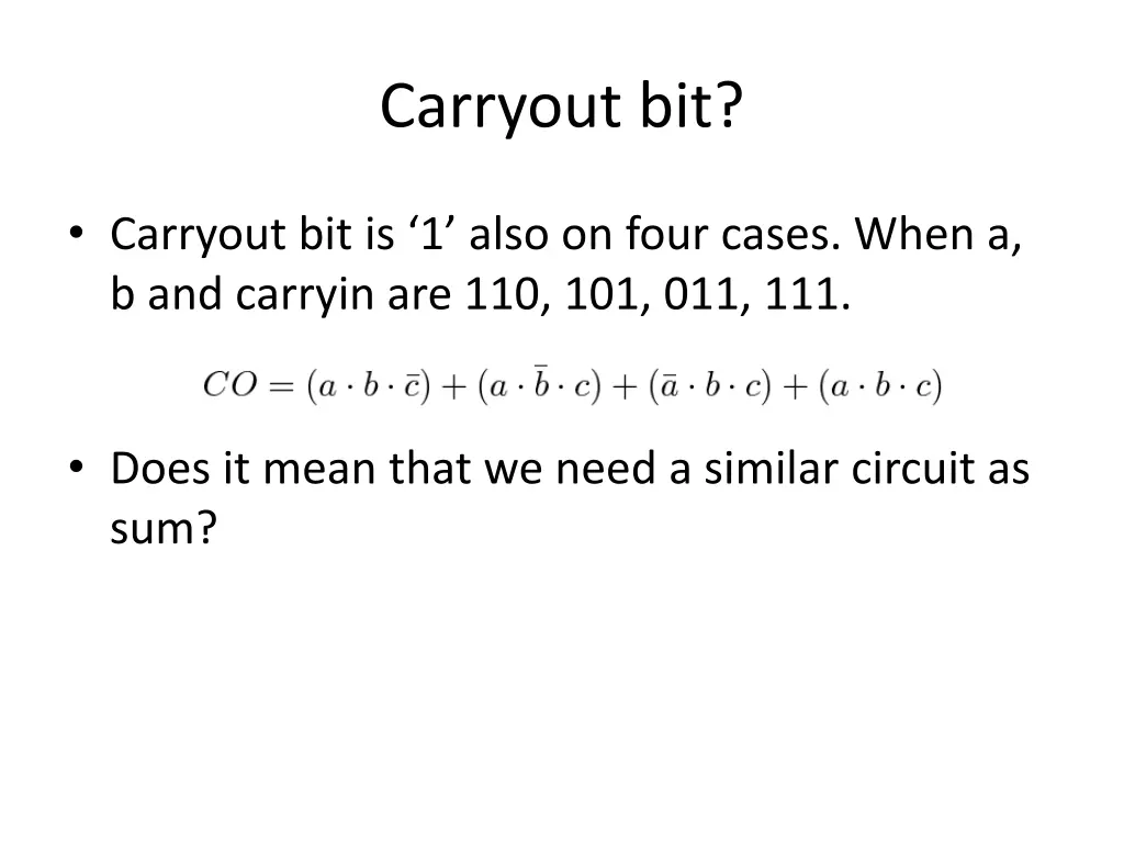 carryout bit