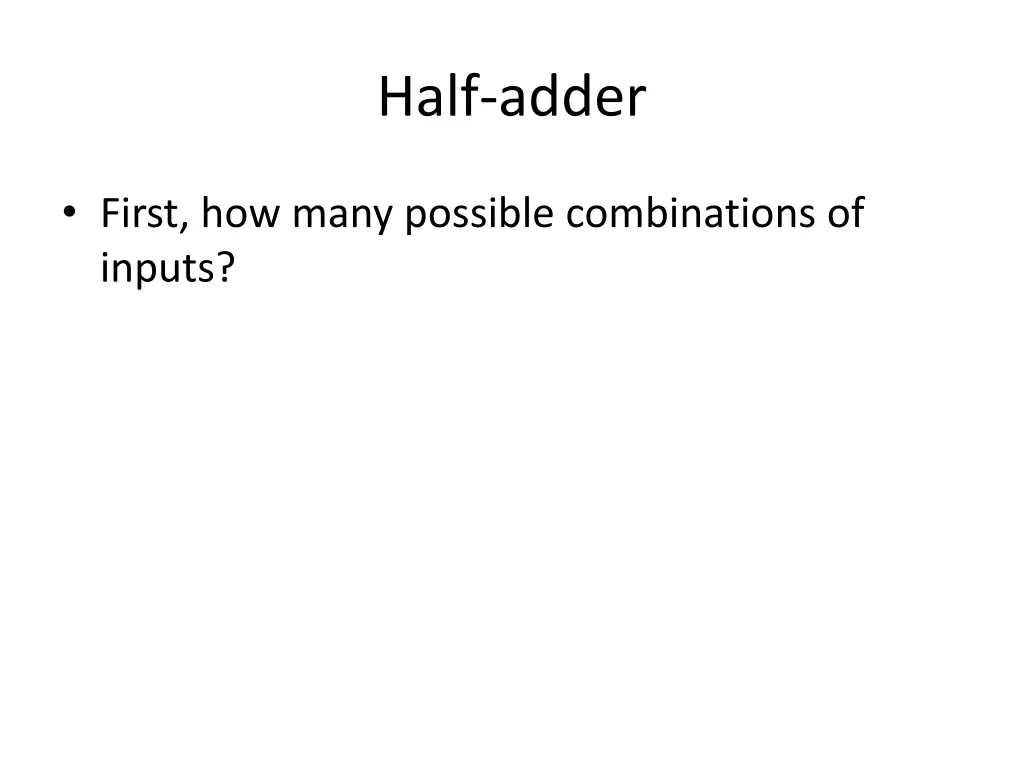 half adder 1