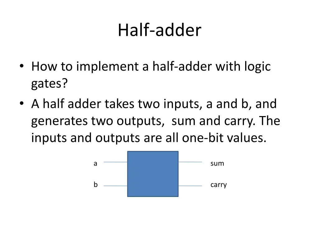 half adder