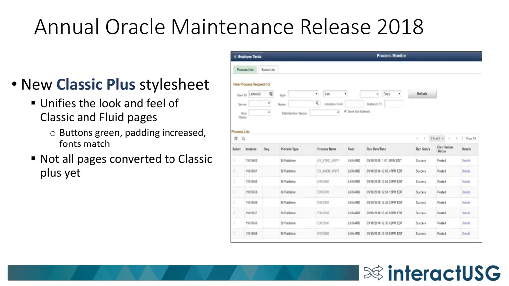annual oracle maintenance release 2018 1