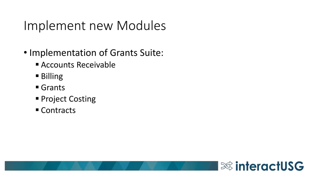 implement new modules