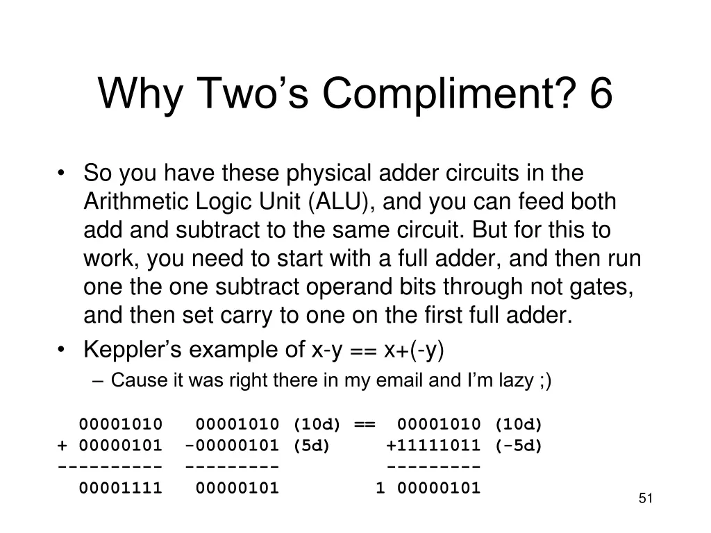 why two s compliment 6