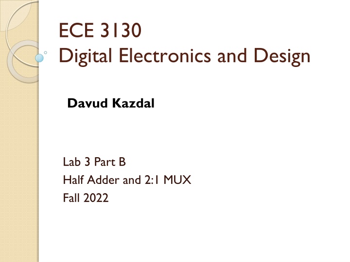 ece 3130 digital electronics and design