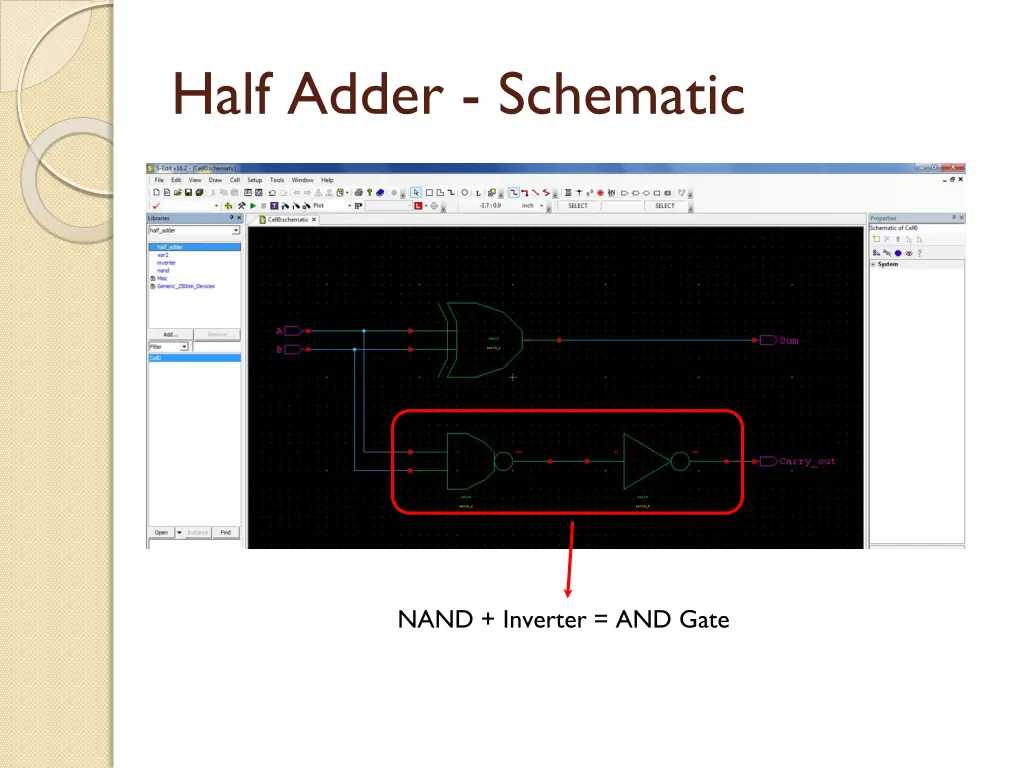 half adder schematic