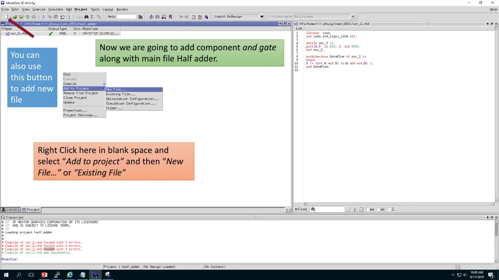 now we are going to add component and gate along