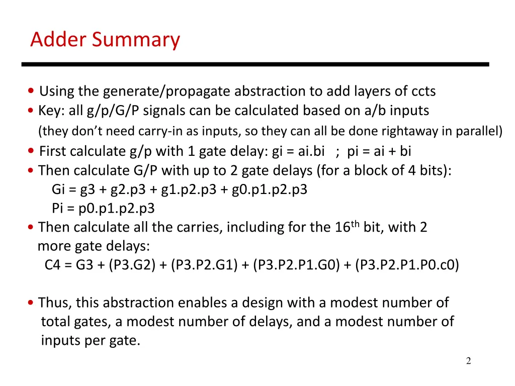 adder summary