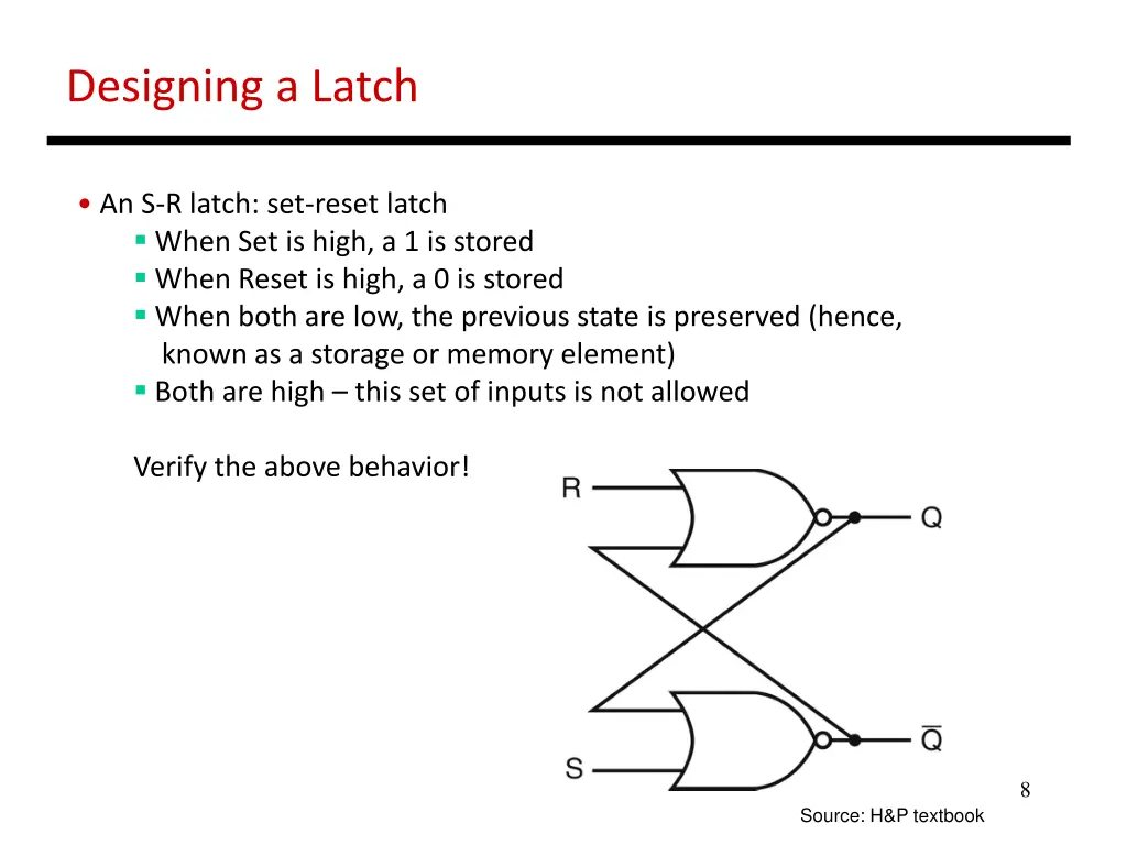 designing a latch