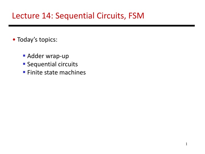 lecture 14 sequential circuits fsm