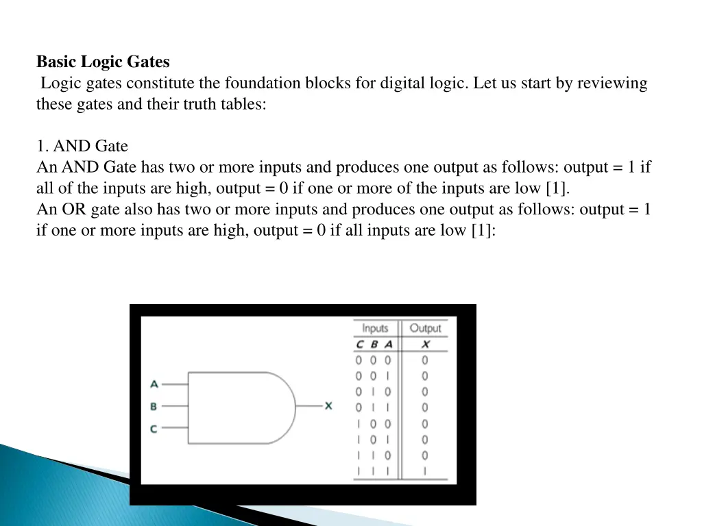 basic logic gates logic gates constitute