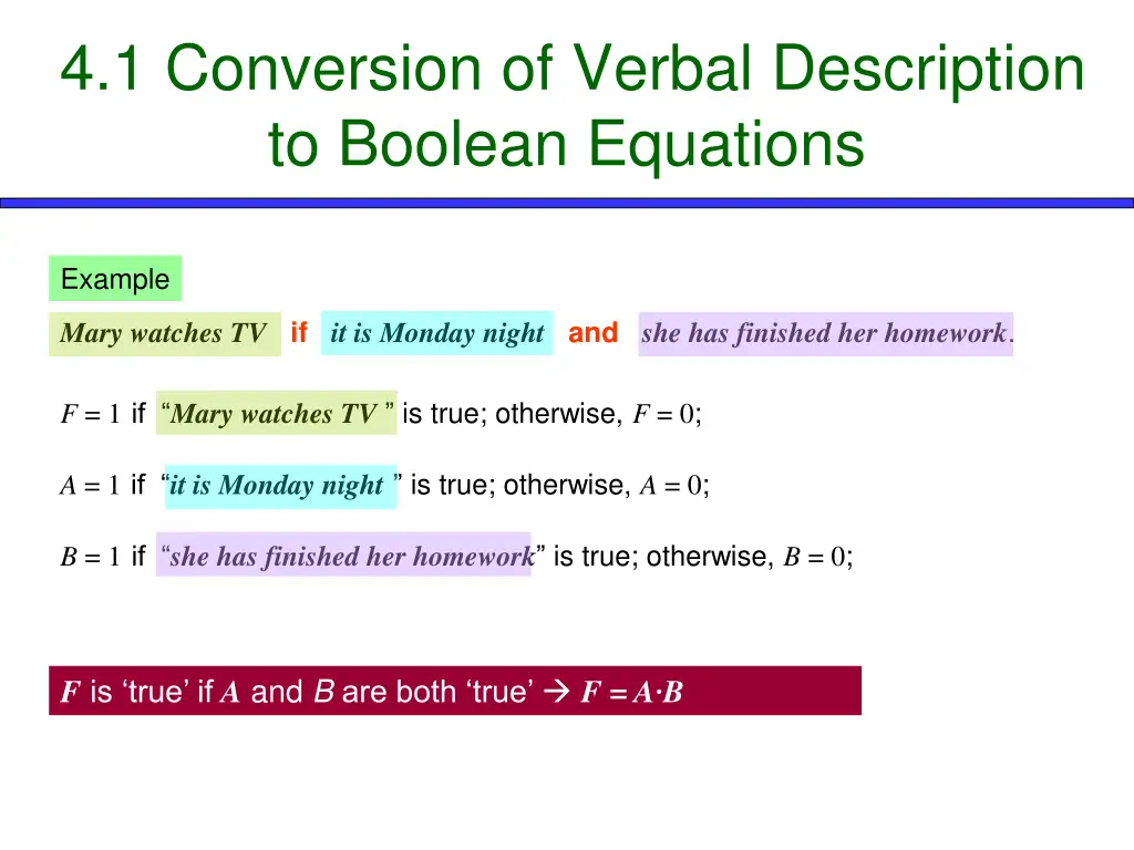 4 1 conversion of verbal description to boolean 1