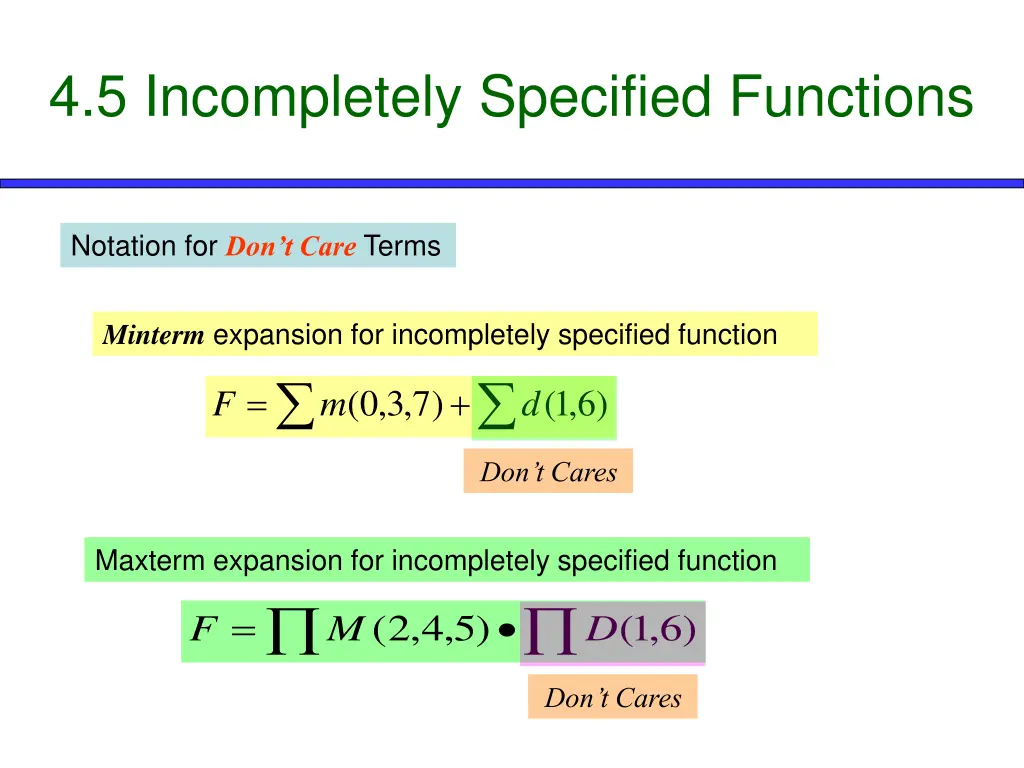4 5 incompletely specified functions 2