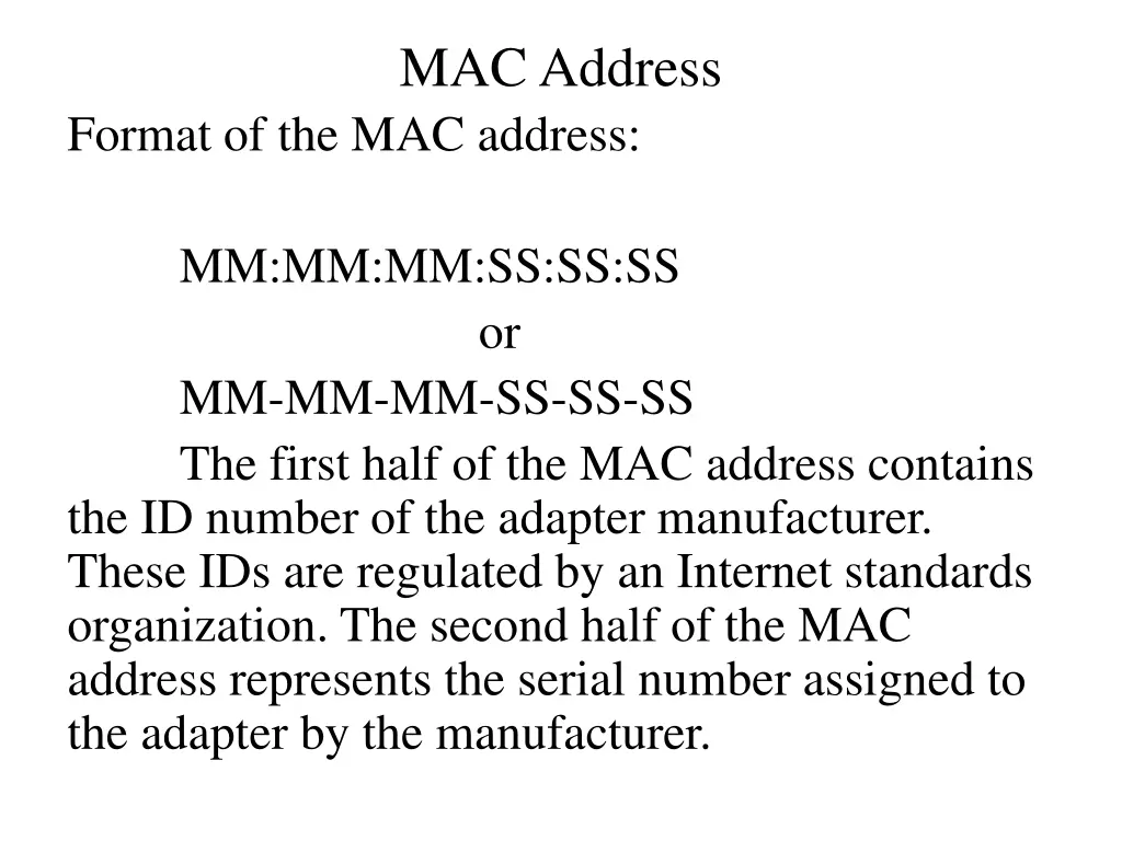 mac address 1