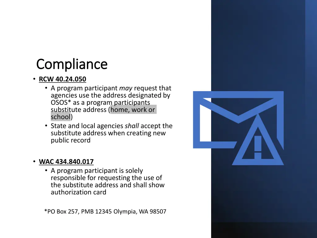 compliance compliance rcw 40 24 050 a program
