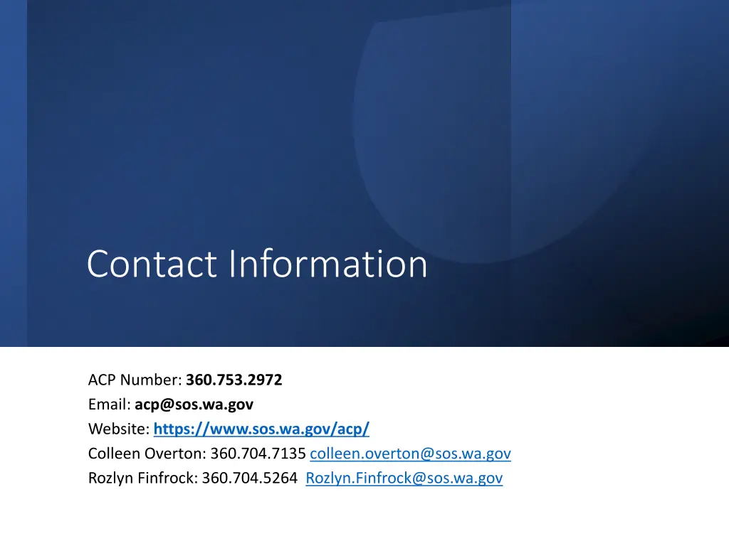 contact information