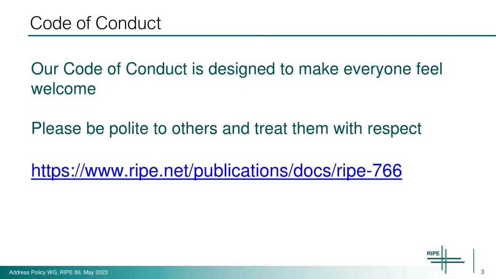 code of conduct