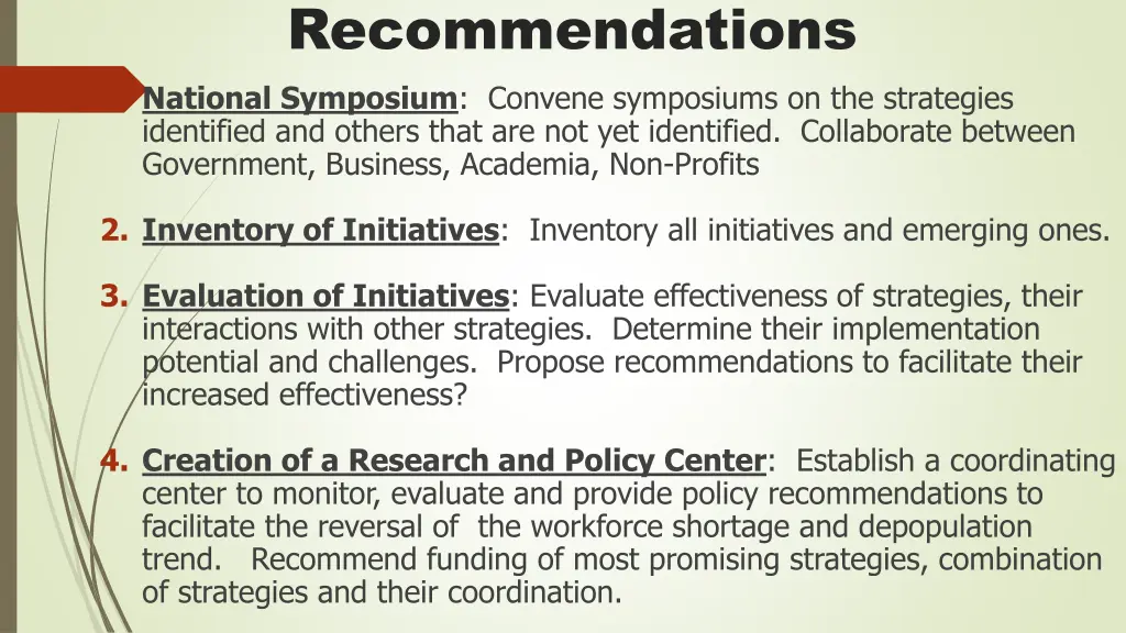recommendations 1 national symposium convene