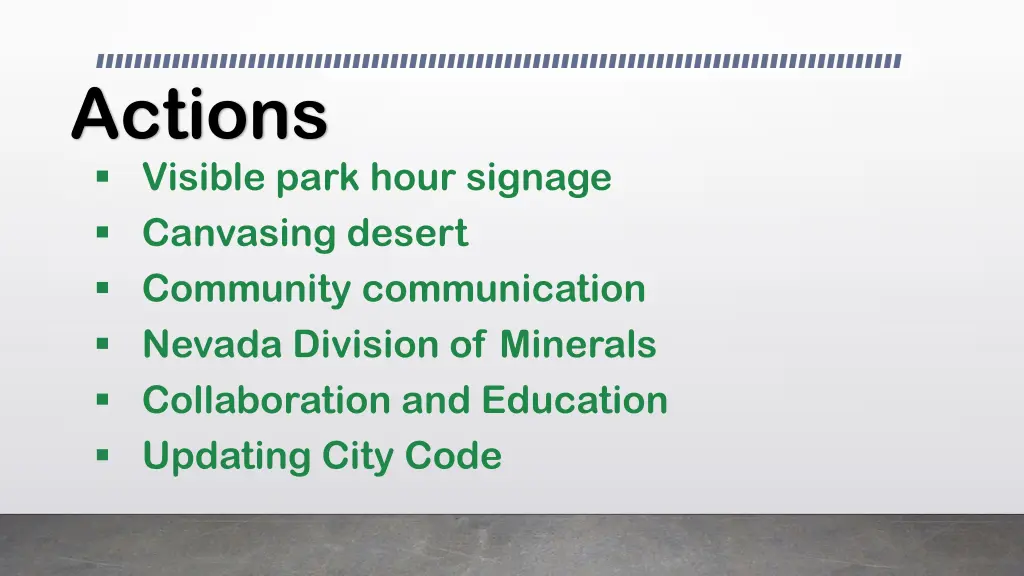 actions visible park hour signage canvasing