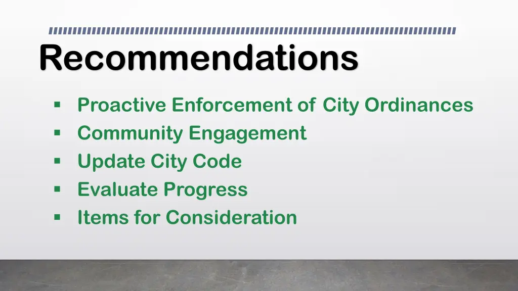 recommendations
