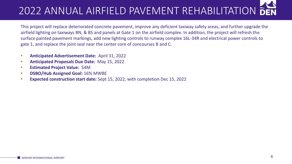 2022 annual airfield pavement rehabilitation