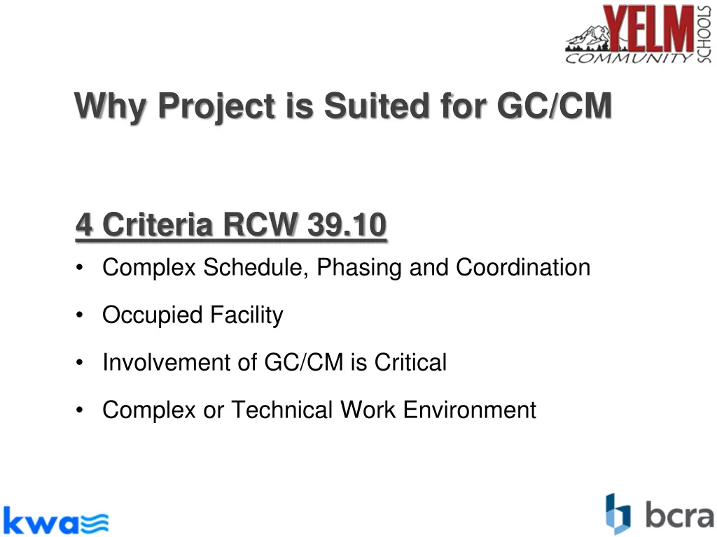 why project is suited for gc cm