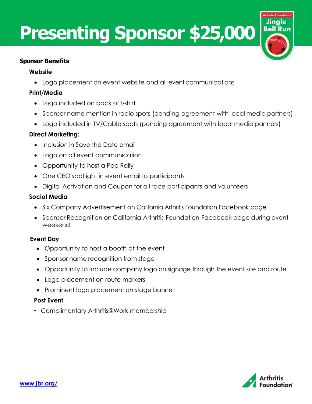presenting sponsor 25 000