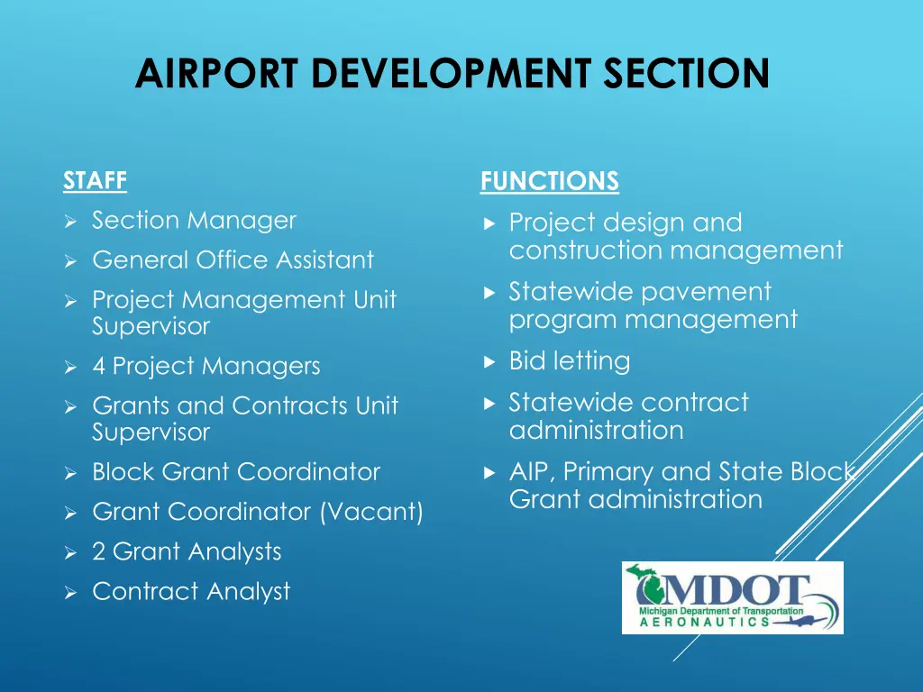 airport development section
