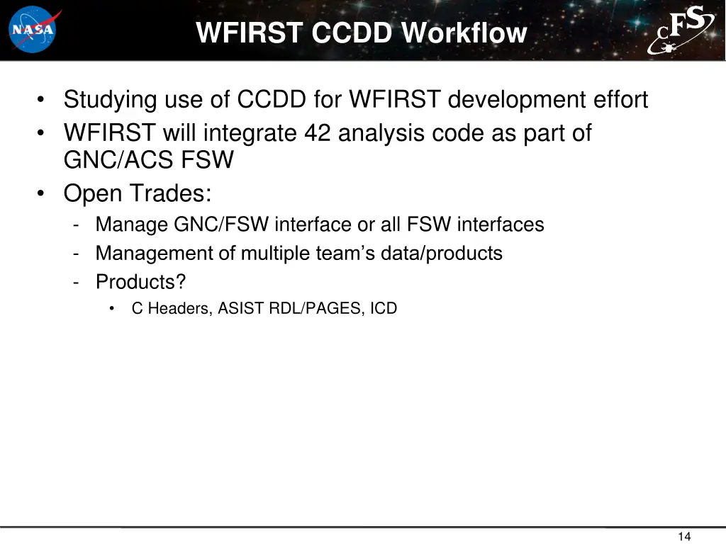 wfirst ccdd workflow