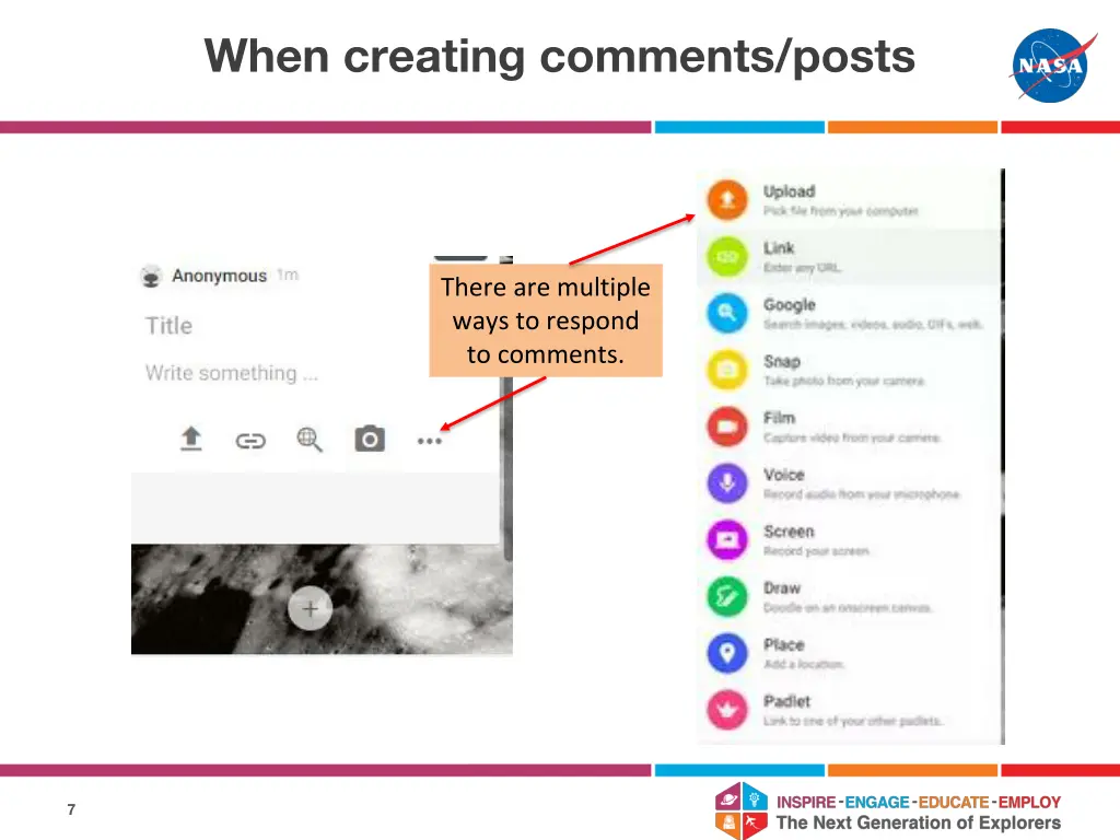when creating comments posts