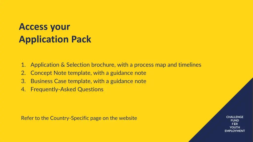 access your application pack