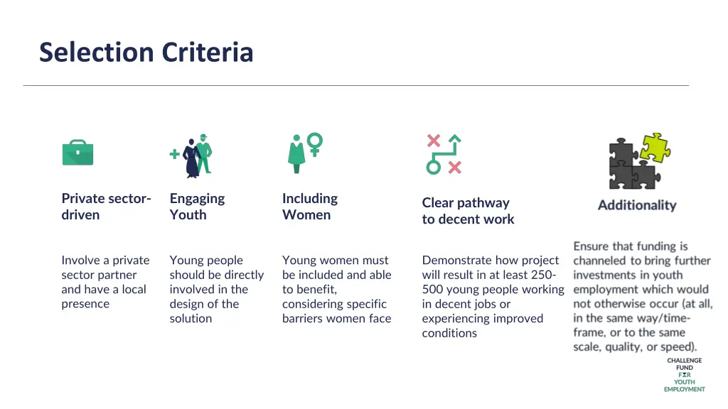 selection criteria