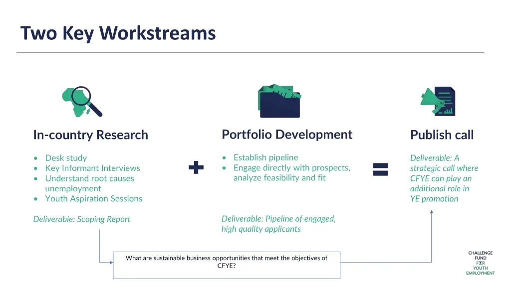 two key workstreams