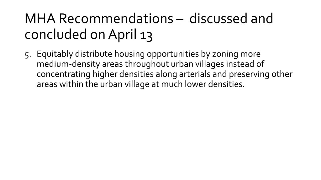 mha recommendations discussed and concluded 1