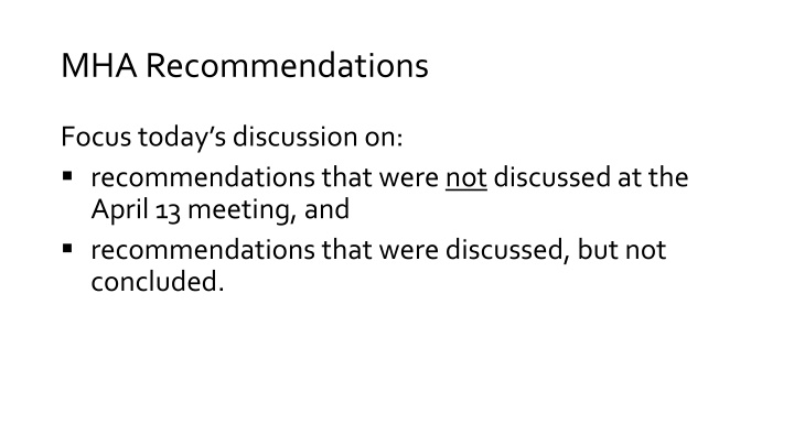 mha recommendations