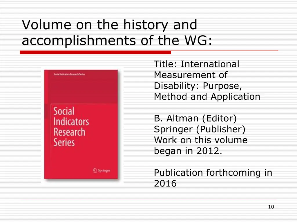 volume on the history and accomplishments