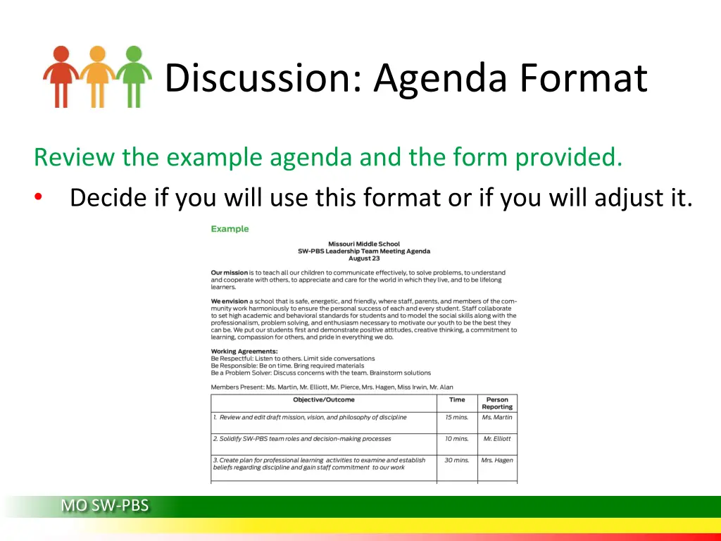 discussion agenda format