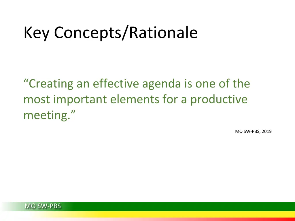key concepts rationale