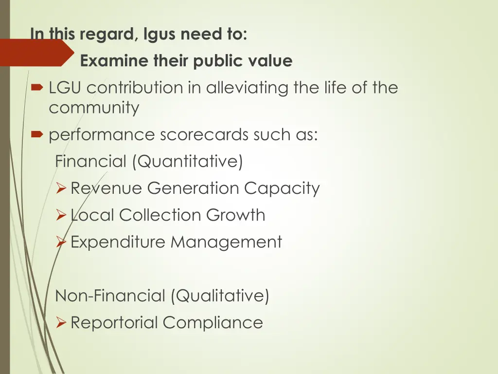in this regard lgus need to examine their public
