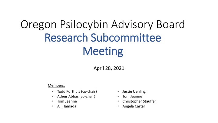 oregon psilocybin advisory board research