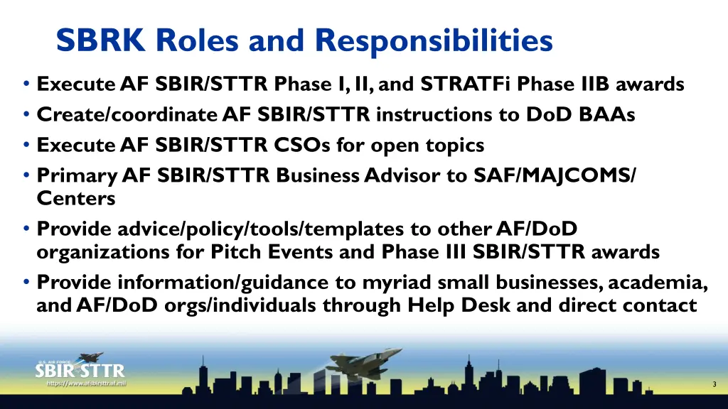 sbrk roles and responsibilities